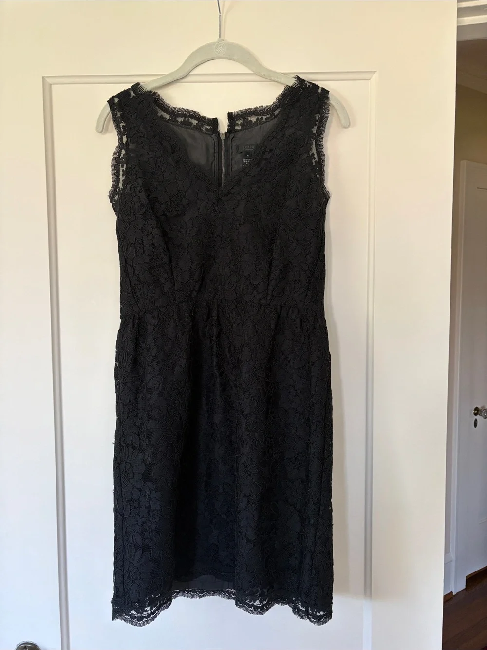 J. Crew Black Lace Sleeveless Sheath Dress